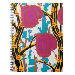 Cuaderno Patrón de flores estéticas