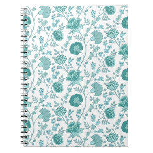 Cuaderno Patrón de flores jacobeas cuenta sobre blanco