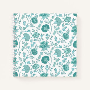 Cuaderno Patrón de flores jacobeas cuenta sobre blanco