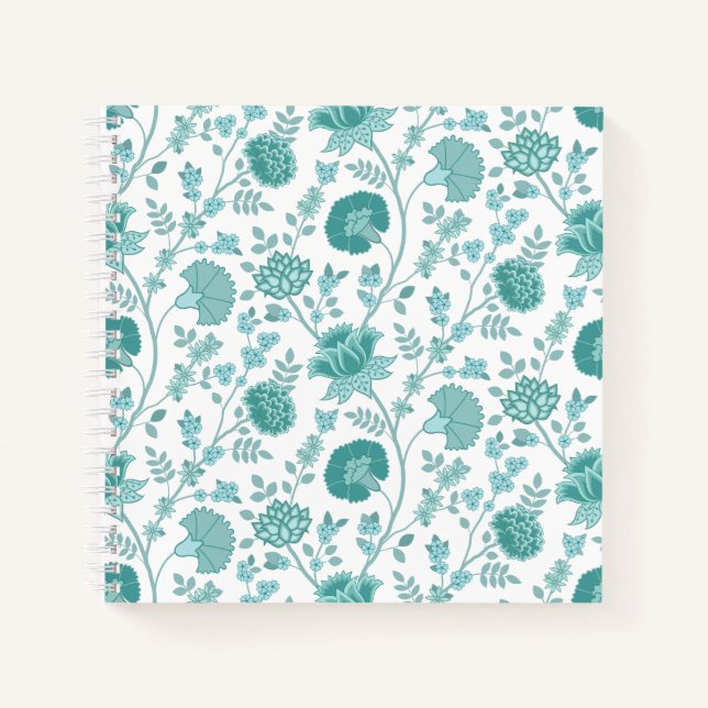 Cuaderno Patrón de flores jacobeas cuenta sobre blanco (Anverso)