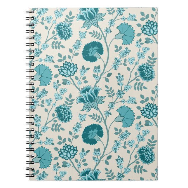 Cuaderno Patrón de flores jacobeas en crema (Frente)