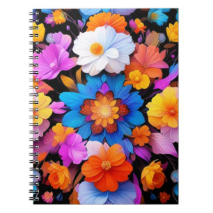 Cuaderno Patrón de flores multicolores-68577