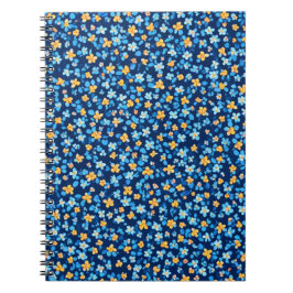 Cuaderno Patrón de flores pequeñas azules