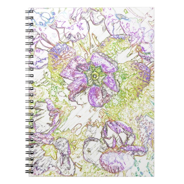 Cuaderno patrón de flores pintadas (Frente)