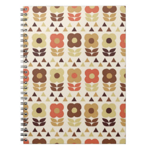 Cuaderno Patrón de flores retro