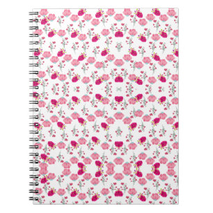 Cuaderno Patrón de flores rosadas