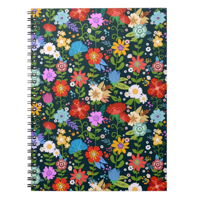 Cuaderno Patrón de flores sin soldadura Ditsy-13554 (Frente)