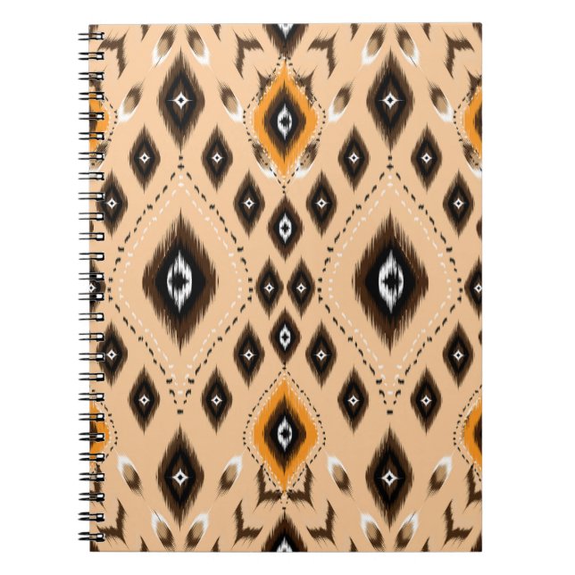 Cuaderno Patrón de folklore geométrico étnico Ikat (Frente)