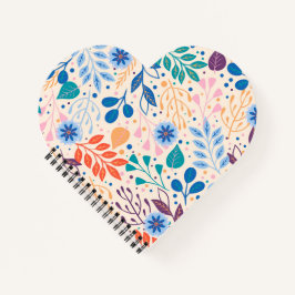 Cuaderno Patrón de follaje moderno de hojas coloridas