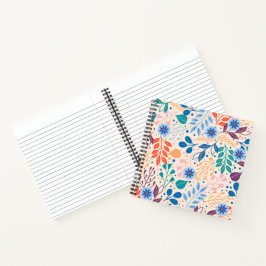 Cuaderno Patrón de follaje moderno de hojas coloridas