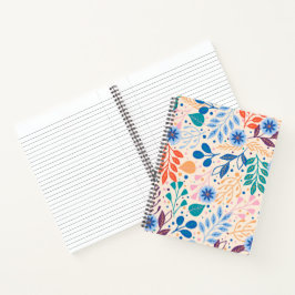 Cuaderno Patrón de follaje moderno de hojas coloridas