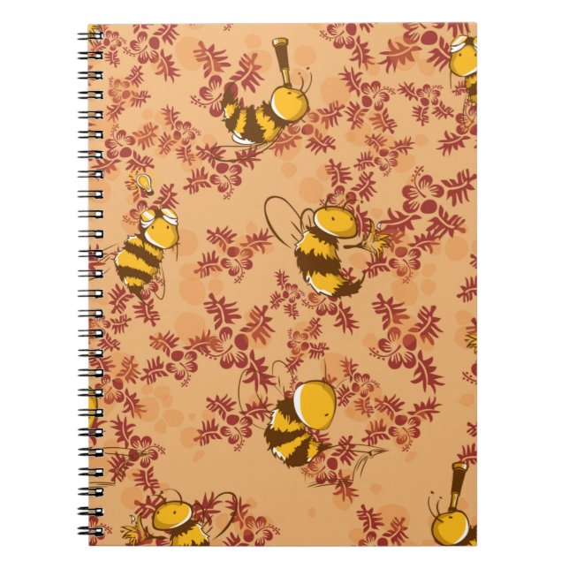 Cuaderno patrón de fondo de abeja linda (Frente)