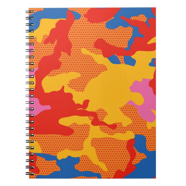 Cuaderno Patrón de fondo de camuflaje sin foco. Sin inconve (Frente)