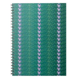 Cuaderno Patrón de fondo de fondo Verde azulado de violetas