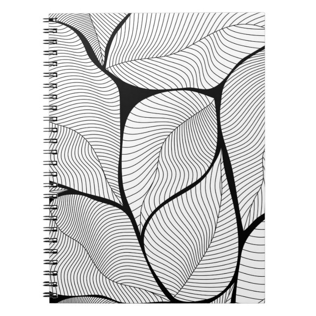 Cuaderno Patrón de fondo de hojas de oliva (Frente)