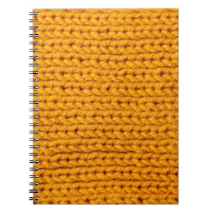 Cuaderno Patrón de fondo de textura de lana de punto amaril