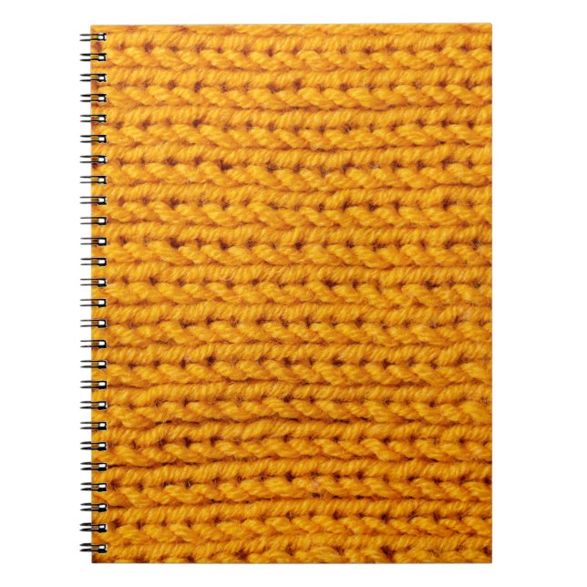 Cuaderno Patrón de fondo de textura de lana de punto amaril (Frente)