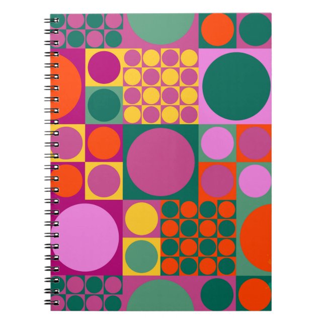 Cuaderno Patrón de fondo geométrico abstracto sin soldadura (Frente)