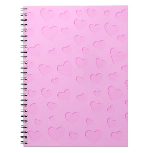 Cuaderno Patrón de forma de corazón de corte rosado