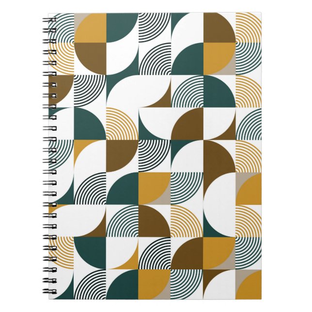 Cuaderno Patrón de forma geométrica sin costuras moderno (Frente)