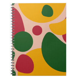 Cuaderno Patrón de formas abstractas retro atrevidas