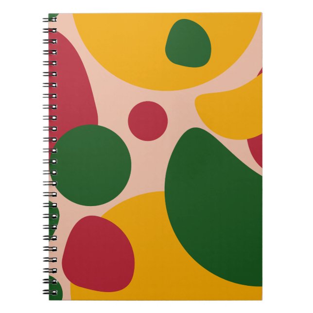 Cuaderno Patrón de formas abstractas retro atrevidas (Frente)