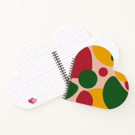 Cuaderno Patrón de formas abstractas retro atrevidas
