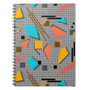 Cuaderno Patrón de formas de memphis geométricos sin foco