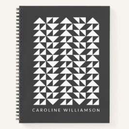 Cuaderno Patrón de formas de triángulo geométrico en negro