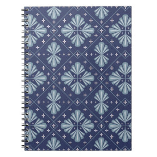 Cuaderno Patrón de formas geométricas azules