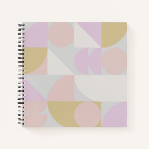 Cuaderno Patrón de formas geométricas modernas en pasteles