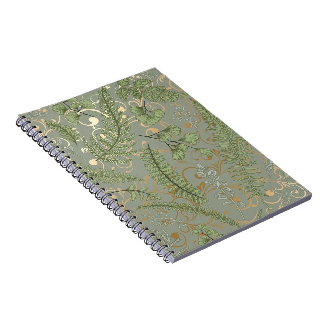 Cuaderno Patrón de forn verde y dorado (Lado Derecho)