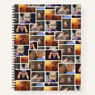 Cuaderno Patrón de fotos de la familia de Collages de fotos