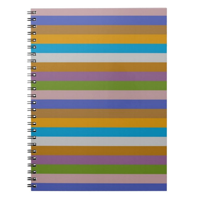 Cuaderno Patrón de franja de color retro (Frente)