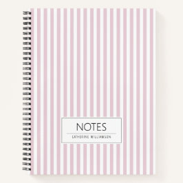 Cuaderno Patrón de franja pastel bonito rosa