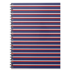 Cuaderno Patrón de franja roja azul de la marina