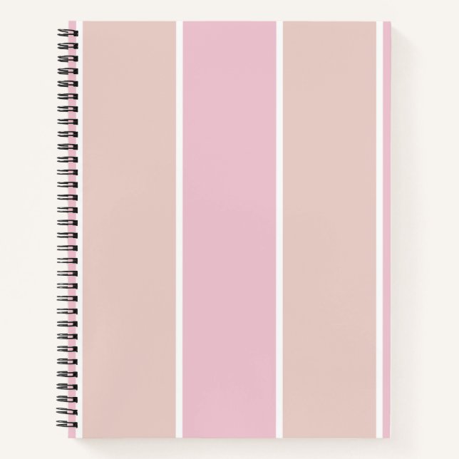 Cuaderno Patrón de franja vertical suave rosa y beige (Anverso)