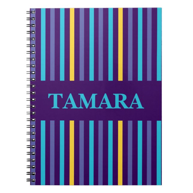 Cuaderno Patrón de franjas coloreadas personalizadas (Frente)
