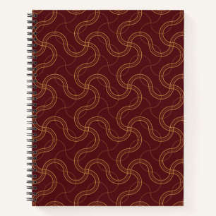 Cuaderno Patrón de franjas onduladas de lujo rojo