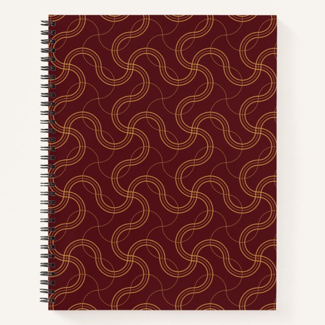 Cuaderno Patrón de franjas onduladas de lujo rojo (Anverso)
