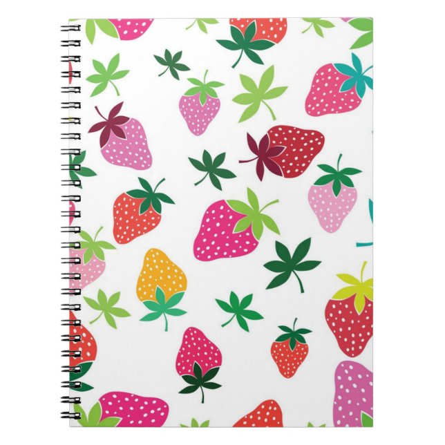Cuaderno Patrón de fresa (Frente)
