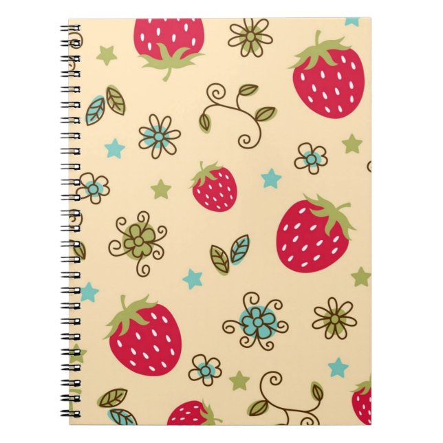 Cuaderno Patrón de fresa (Frente)
