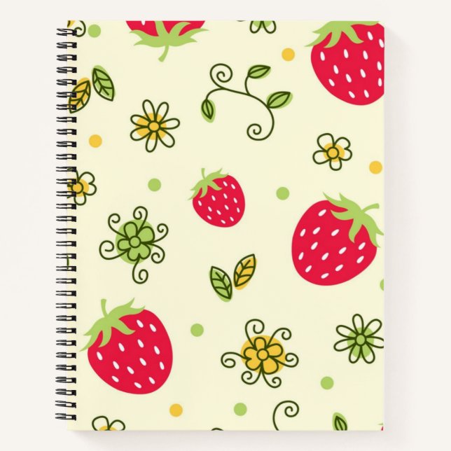 Cuaderno Patrón de fresa (Anverso)