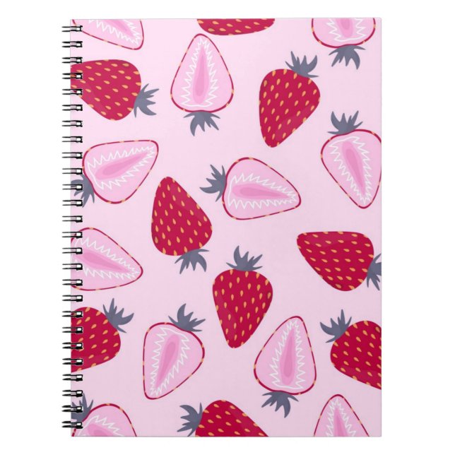 Cuaderno Patrón de fresa (Frente)