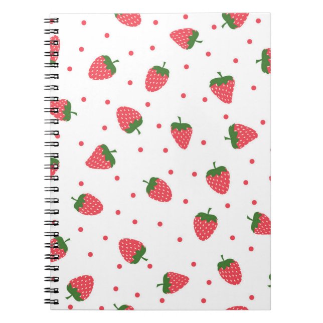 Cuaderno Patrón de fresa (Frente)