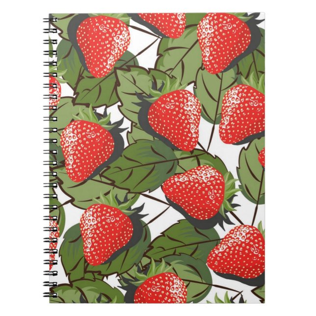 Cuaderno Patrón de fresa (Frente)