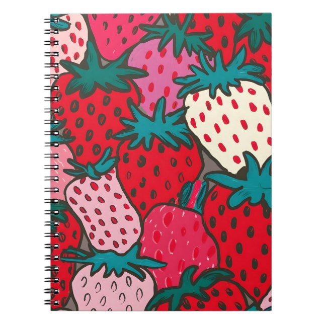 Cuaderno Patrón de fresa (Frente)