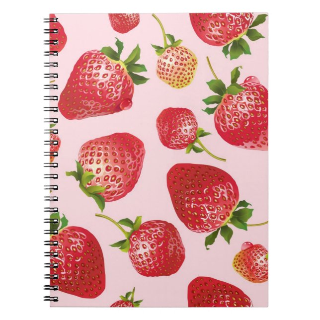 Cuaderno Patrón de fresa (Frente)