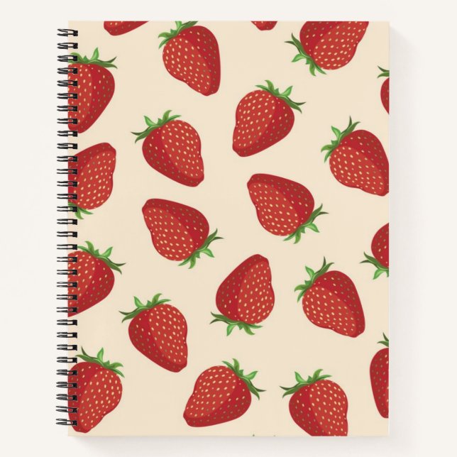 Cuaderno Patrón de fresa (Anverso)