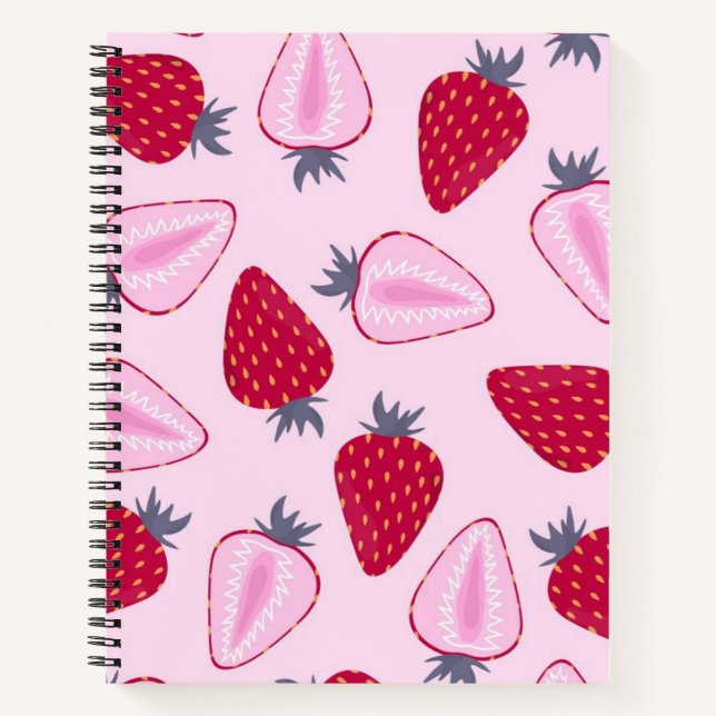 Cuaderno Patrón de fresa (Anverso)